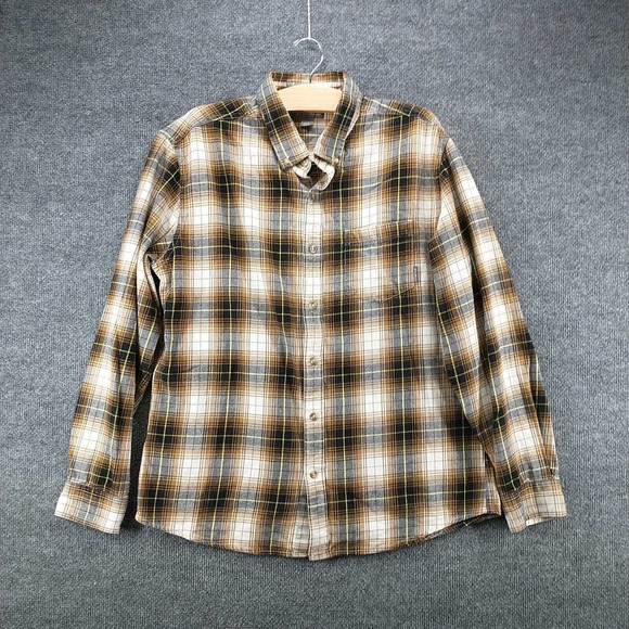 Eddie Bauer Men's Flannel Button-Down Shirt Multi Large Plaid Long Sleeve Cotton - Picture 2 of 13